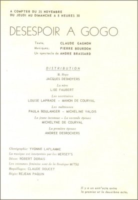 D�sespoir � Gogo, Distribution